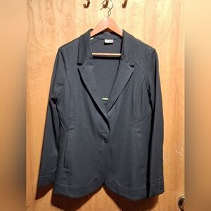 Eddie Bauer Women Travex Blazer Black Travel Jacket Coat 2-Button Stretch S10